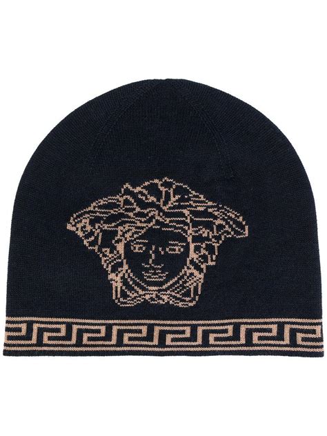 men versace beanie|Versace men's cap.